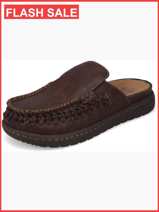 Mens Slide Sandals with Cushioned Footbed Moc Toe Slip On main image 7
